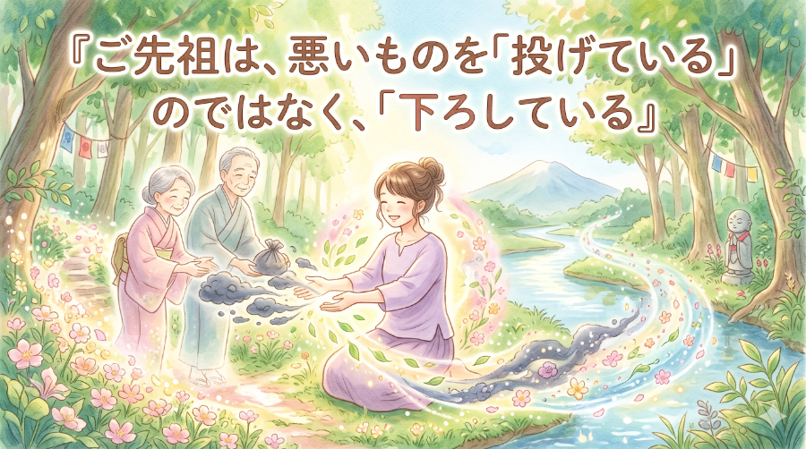 ご先祖は、悪いものを「投げている」のではなく、「下ろしている」